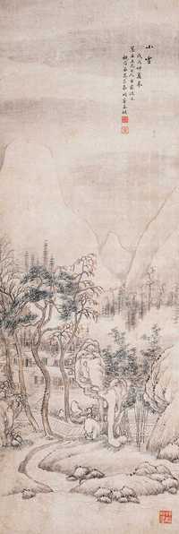 吴观岱 1898年作 小雪 立轴